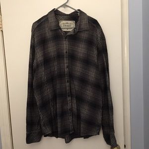 Men’s Grey Plaid Long Sleeve